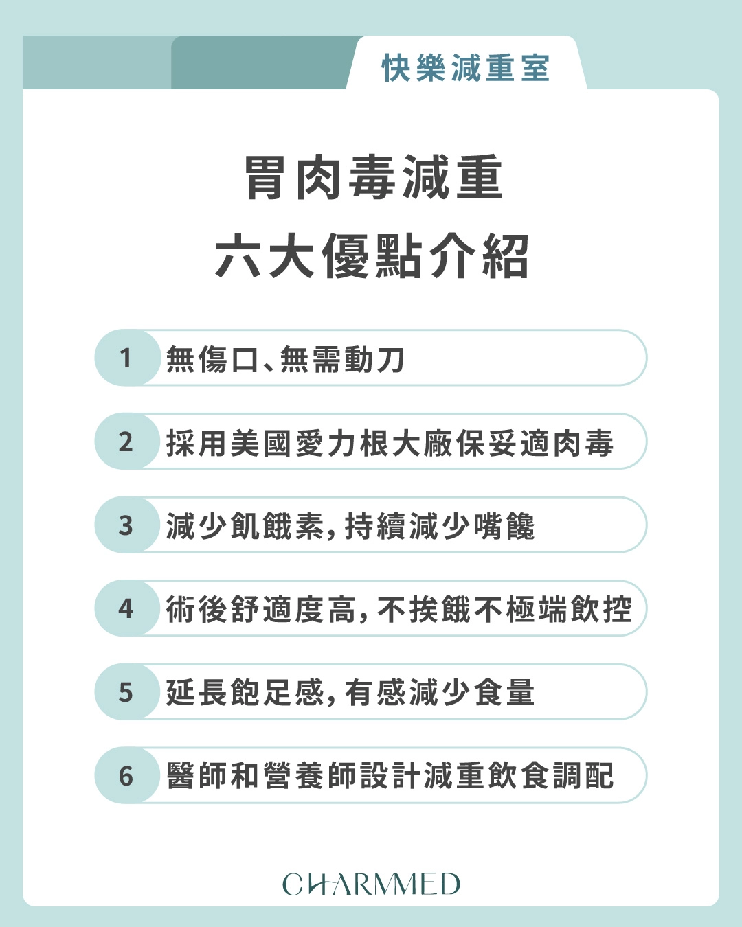 誠美學胃肉毒減重優點