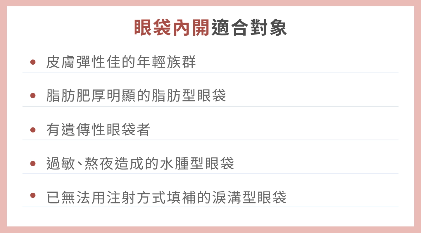 誠美學診所眼袋內開適合對象